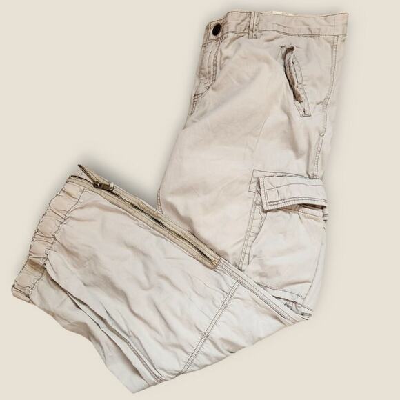 American Eagle Outfitters Pants Women's Sz 14 Cargo Light Weight Zipped Hems - Picture 6 of 10